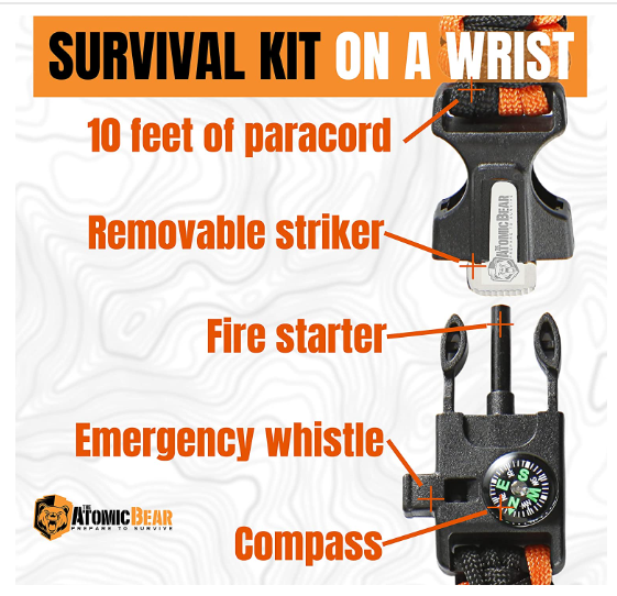 Paracord Bracelet – Fire Starter – Loud Whistle